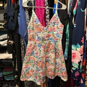 Beautiful floral, spring dress, textured pattern
